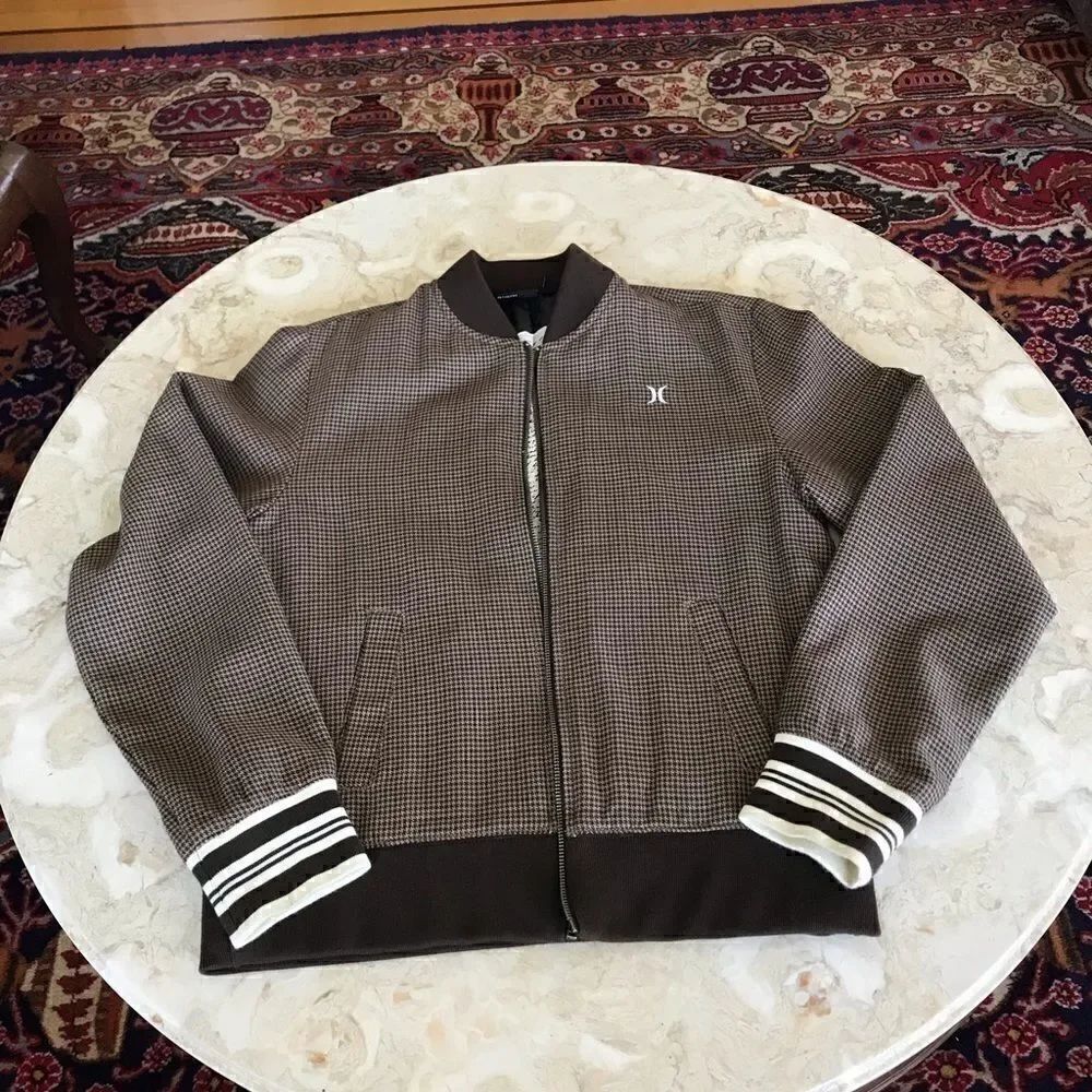 Vintage Hurley Houndstooth Mod Style Bomber Jacket - Picture 5 of 6